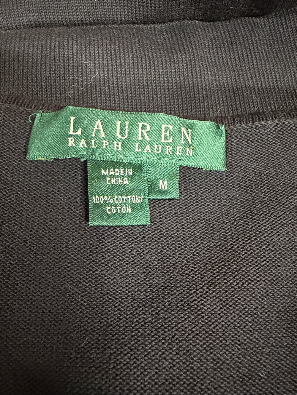 Lauren Ralph Lauren Black Short-Sleeve V-Neck Cotton Ruffle Top Size M - Picture 6 of 7